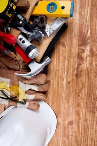 A White Construction Hat and Tools