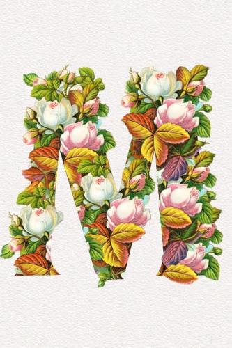 Floral Initials Dot Grid Journal - M