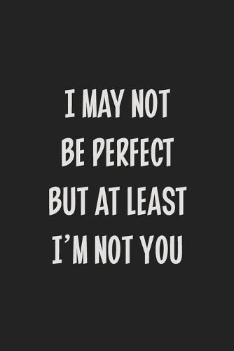 I May Not Be Perfect but at Least I'm Not You