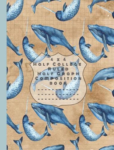 4 x 4 graph and college ruled comp book: Quad and college ruled paper technical notebook for practicing mathematical graphing, architects, designers, statistical charts, crafting and journa