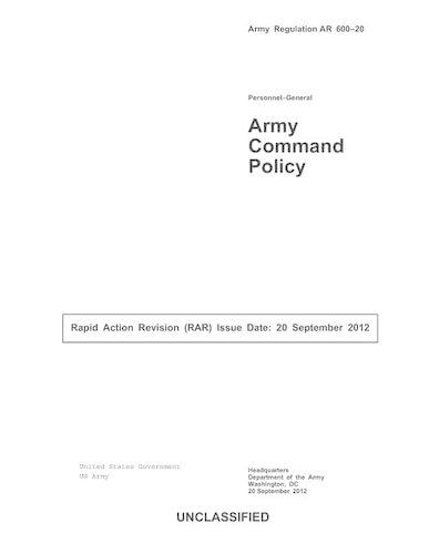 Army Regulation AR 600-20 Army Command Policy 20 September 2012