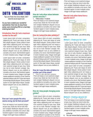 Excel Data Validation Tip Card
