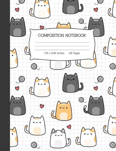 Composition Notebook: Kawaii Kitty Cat Wide Ruled Lined Journal