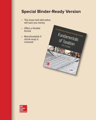 Loose Leaf for Fundamentals of Taxation 2017 Ed, 10e: (English)