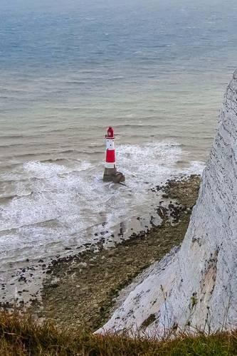 Beachy Head, England Chalk Cliffs and Lighthouse