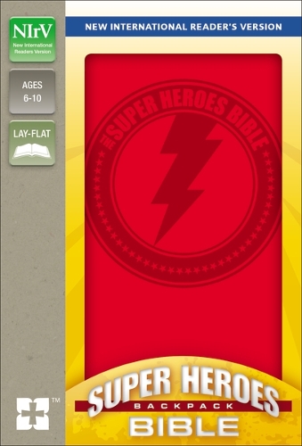 NIrV, Super Heroes Backpack Bible, Imitation Leather, Red