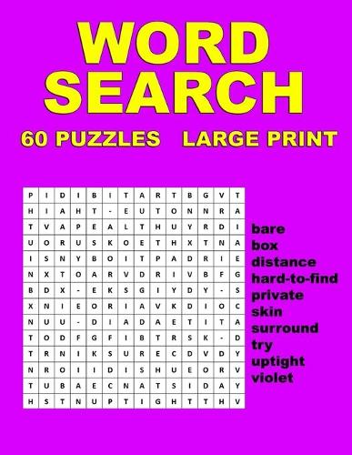 Word Search: Large Print Puzzle Book with 60 Puzzles for Adults and Seniors