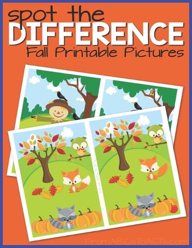 Spot the Difference Fall Printable Pictures: Pictures Puzzle for Kids - Workbook for Games, Puzzle and Problem-Solving