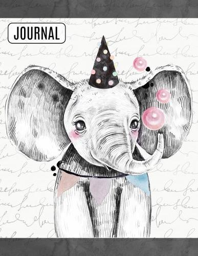 Big Fat Bullet Style Journal Notebook Watercolor Baby Elephant