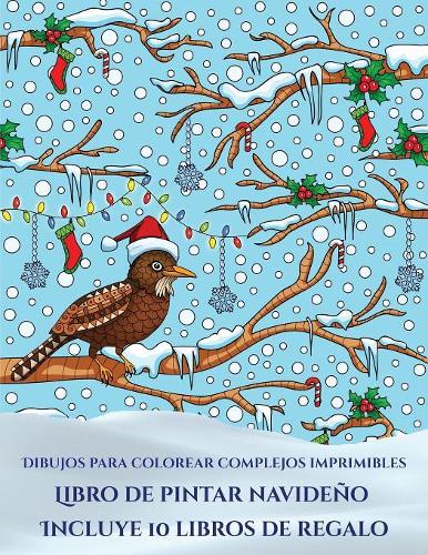 Dibujos para colorear complejos imprimibles (Libro de pintar navideño)