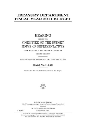 Treasury Department Fiscal Year 2011 Budget