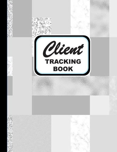 Client Tracking Book: Client Profile Tracking Log Book, Area for personal notes on products, services, date, time, and Index Page with Abstract Glacier Gray Cover(4 Vol.)
