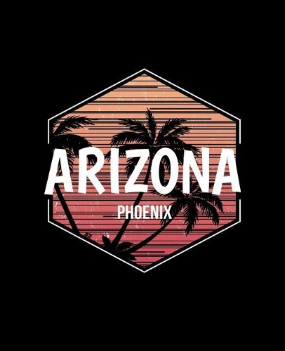 Phoenix Arizona: Notebook With Lined College Ruled Paper For Work, Home Or School. Stylish Retro Palm Tree Travel Journal Diary 7.5 x 9.25 Inch Soft Cover.