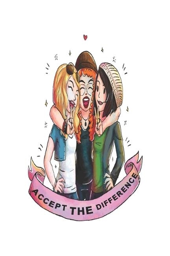 Notizbuch Accept the difference: Notizbuch modernes und auffälliges Notizbuch kariert 120 karierte Seiten Din A5 perfekt als Notizheft, Tagebuch und Journal Geschenk Geschenk für be