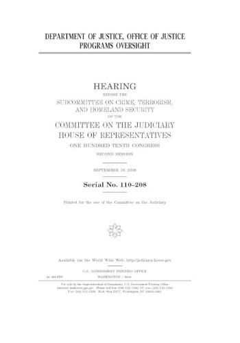 Department of Justice, Office of Justice Programs oversight