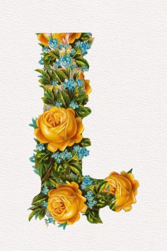 Floral Initials Dot Grid Journal - L