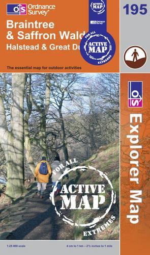 Braintree and Saffron Walden: (Sheet 195 OS Explorer Map Active)