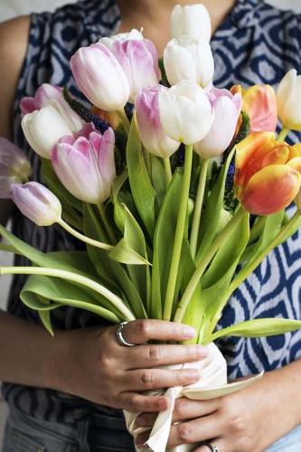 Holding a Bouquet of Tulips Flower Journal