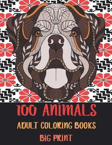 Adult Coloring Books Big Print - 100 Animals