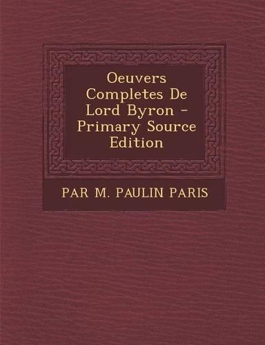 Oeuvers Completes de Lord Byron