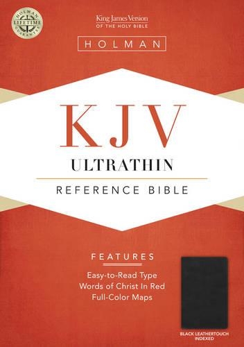 KJV Ultrathin Reference Bible, Black Leathertouch, Indexed