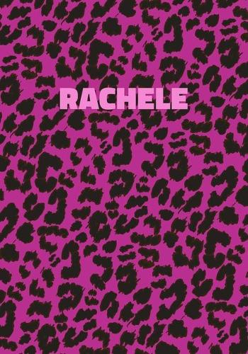 Rachele: Personalized Pink Leopard Print Notebook (Animal Skin Pattern). College Ruled (Lined) Journal for Notes, Diary, Journaling. Wild Cat Theme Design wi