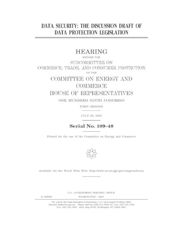 Data security: the discussion draft of data protection legislation