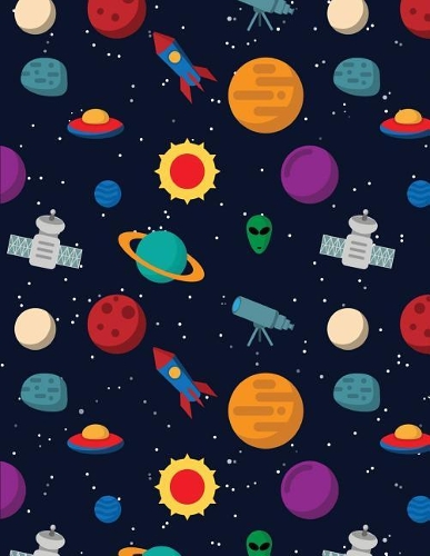 UFO Notebook: Galaxy Journal Book Ruled Lined Page Paper For Kids Boy Girl Great For Writing Diary Activity Note Pad School Star Planet Rocket Composition Book (L(2 UFO Notebook)