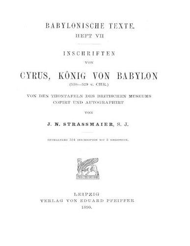 Inschriften von Cyrus Koenig von Babylon