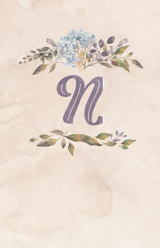 Vintage Floral Monogram Journal - N: Creative Journal: 5.5 X 8.5, Cream Paper, 5mm Dot Grid, 150 Pages