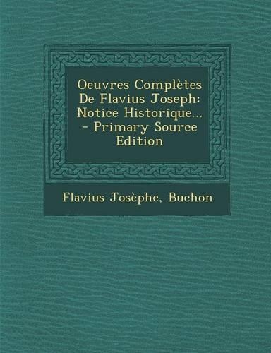Oeuvres Complètes De Flavius Joseph