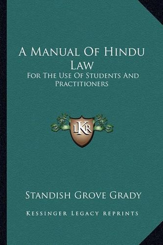 A Manual Of Hindu Law