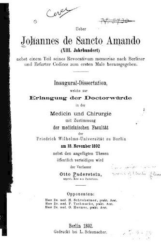 Über Johannes de sancto Amando