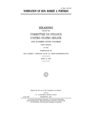 Nomination of Hon. Robert J. Portman