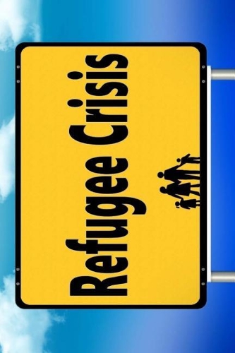 Refugee Crisis Notebook 6x9 glossy softcover 150 lined pages