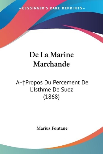 De La Marine Marchande
