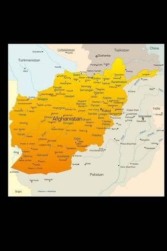 Map of Afghanistan Journal: 150 Page Lined Notebook/Diary(English)