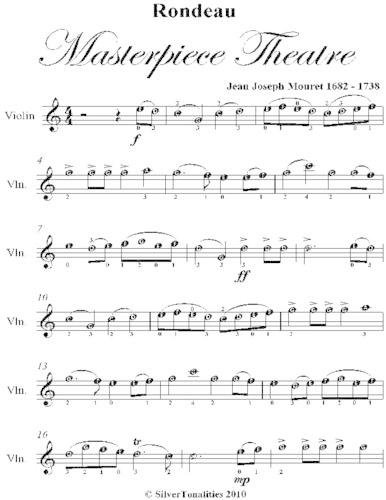 Rondeau Masterpiece Theatre Easy Violin Sheet Music