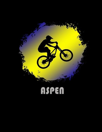 Aspen: Colorado Composition Notebook & Notepad Journal For Mountain Bikers. 8.5 x 11 Inch Lined College Ruled Note Book With Soft Matte Cover For Bike Fans