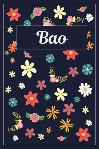 Bao: Lined Writing Notebook with Personalized Name 120 Pages 6x9 Flowers