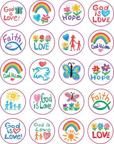 Faith Sticker Pack: Kid-Drawn(Shape Stickers)