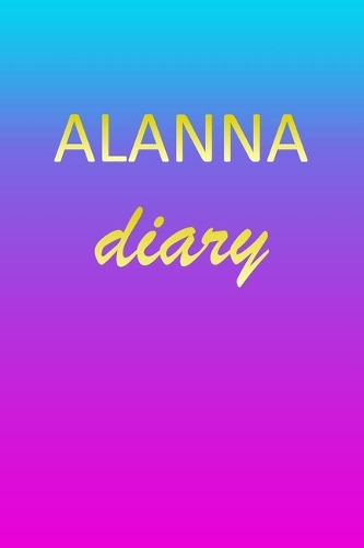 Alanna: Journal Diary - Personalized First Name Personal Writing - Letter A Blue Purple Pink Gold Effect Cover - Daily Diaries for Journalists & Writers - J