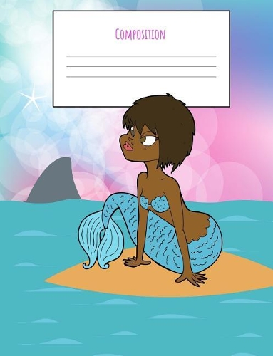Mermaid Composition Notebook: Sunset Mermaid and Shark Wide Ruled School Workbook Journal for Elementary and Middle School kids perfect for classwork, Writing, Note Taking, Diary