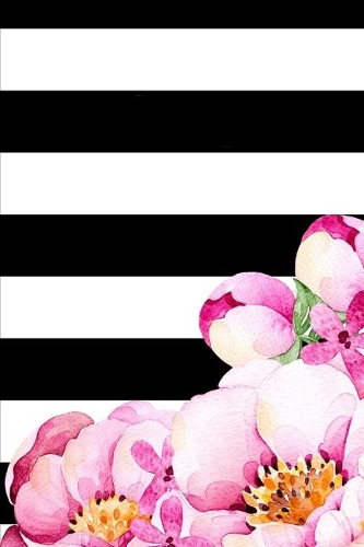 2020 Weekly Planner Black White Stripes Watercolor Floral Corner 134 Pages