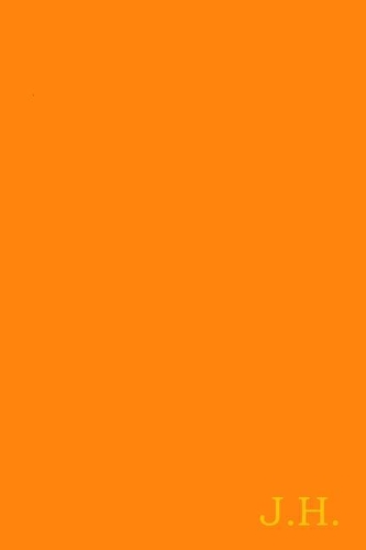 J.H.: Gold on Dark Orange Fashion Color Monogram Personalized Notebook with Two Initials. Matte Soft Cover Professional Style With120 Blank Lined Pages