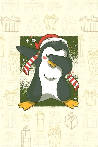 Funny dabbing Penguin Christmas - Journal Journal Lined about A5 FORMAT - notepad for school and work. Christmas theme, funny, sweet,