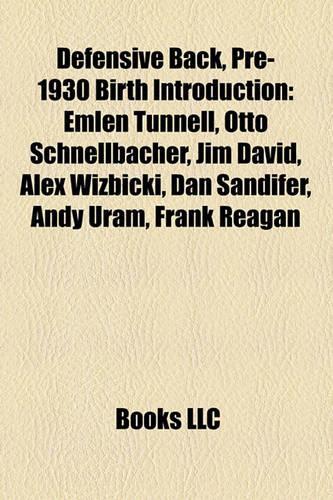 Defensive Back, Pre-1930 Birth Introduction