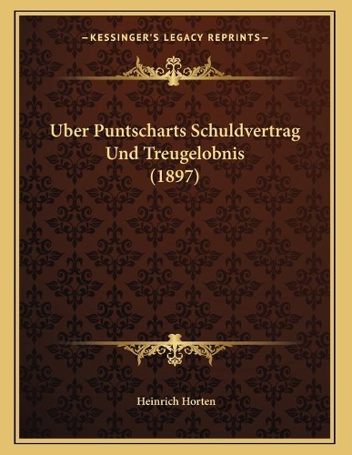 Uber Puntscharts Schuldvertrag Und Treugelobnis (1897)