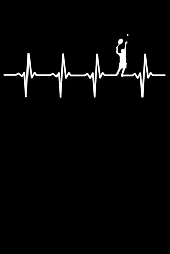 Tennisspieler Notizbuch: A5 Kariert 108 Seiten - Tennis Herzschlag Heartbeat Notizheft - Geschenk für Tennisspieler