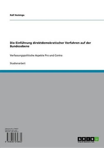 Die Einfuhrung Direktdemokratischer Verfahren Auf Der Bundesebene